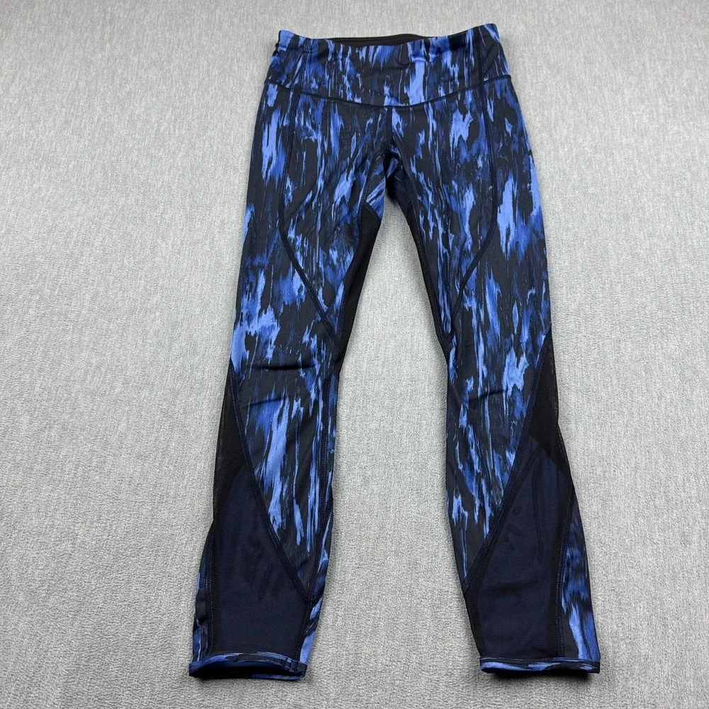 Lululemon Womens Leggings 4 Blue Painted Animal All Meshed Up 7/8 Tight 25